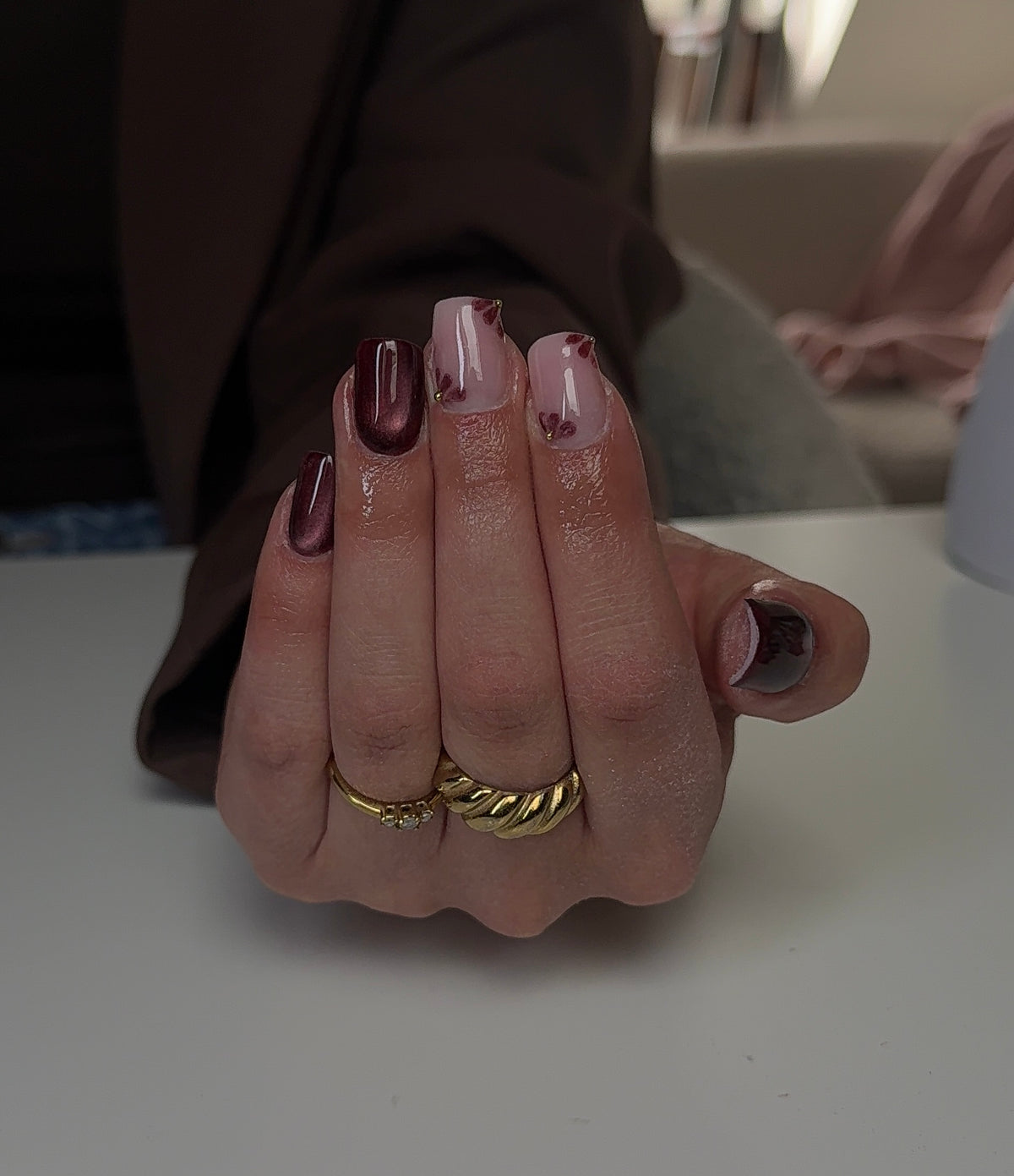russian manicure nagels met nailart en cateye gems nagel salon apeldoorn